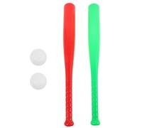 GARVALON 2 Juegos de Bate de Béisbol de Plástico para Juguetes de Béisbol al Aire Libre Equipo de Entrenamiento Infantil Colores Rojo y Verde Juego de Pelota para Patio