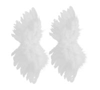 GARVALON 2 Piezas Alas de Ángel para Muñeca Pequeñas Blancas Decoración DIY Manualidades con Plumas Simuladas para Adornos de Muñecas y Proyectos Creativos