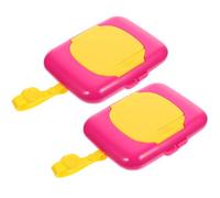 GARVALON 2 piezas Caja Dispensadora de Toallitas Húmedas Portátil para Niña Reutilizable con Tapa Protectora contra Suciedad para Cochecitos y Sillas Infantiles de Unidades