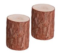 GARVALON 2 Piezas de Miniaturas de Madera para Decorar Paisajes Modelo de Tocón de Abeto Natural Diámetro 4-5 CM Altura 8 CM Decoración para Hogar Oficina y Jardinería