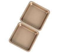 GARVALON 2 piezas Molde Cuadrado para Tartas de Acero al Carbono Antiadherente y Resistente de Doradas de Apto para Horno y Lavavajillas Bandeja Multifuncional para Hornear y Servir Cocina