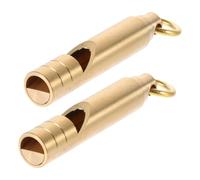 GARVALON 2 piezas Silbato de Latón Retro Llavero Portátil para Árbitro Entrenamiento Supervivencia Emergencia Actividades al Aire