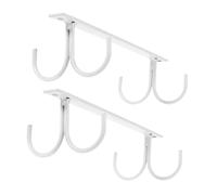 GARVALON 2 piezas Soporte para Tazas de Café de Hierro Resistente Organizador Colgante Debajo del Armario Ahorro de Espacio para Cocina Oficina y Sala Ganchos Blancos