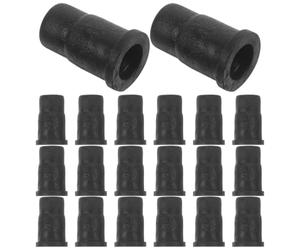 GARVALON 20 Insertos de Vástago Mangas para Ruedas, Accesorios de Abs Resistentes al Desgaste para Muebles de Madera, Montaje Práctico para Pata de Silla en Color Negro