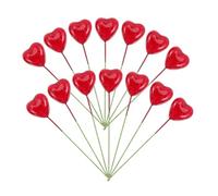 GARVALON 20 Piezas Adornos para Pasteles en Forma de Corazón de Espuma Roja Insertos Decorativos DIY para Tartas de San Valentín y Fiestas Palitos Decorativos para Cumpleaños y