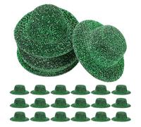 GARVALON 20 Unidades Mini Sombreros Jazz Miniatura para Muñecas Verde Oscuro Accesorios para Manualidades DIY Decorativos y Reemplazables para Casas de Muñecas
