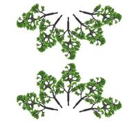 GARVALON 30 Árboles Miniatura de Plástico para Maquetas Cedro Artificial de 8 CM Color Verde Medio Accesorios para Decoración de Paisajes y Escenografía de Mesa de Arena