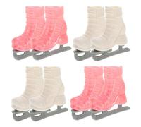 GARVALON 4 Pares de Patines para Muñecas Miniatura Ruedas, Accesorios de Juguete en Plástico Resistente, Decoración para Muñecas y Casas Pequeñas, Juguetes Miniaturas para Niñas