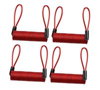 GARVALON 4 piezas Cable de Bloqueo para Bicicleta con Acero de Alta Resistencia Cable Recordatorio Antirrobo para Disco de Freno de Transparentes y Rojos de Seguro y Portátil para Manillar