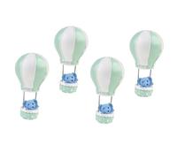 GARVALON 4 Piezas de Adornos para Tartas No Comestibles, Decoración Innovadora Elefantes y Globos Aerostáticos en Resina, Color Verde, Adecuado para Fiestas Infantiles y Regalos