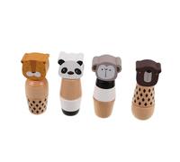 GARVALON 4 Piezas Juguetes Montessori de Encastrables con Animales Desarrollo de Motricidad Fina Bloques de Seguros para Educación Temprana y Infantil Creativo