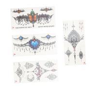 GARVALON 4piezas Tatuajes Temporales Para Cuerpo De Pegatinas Decorativas Diseño Realista Para Mujeres Para Fiestas y Eventos Fácil Aplicación y Portátiles