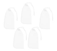 GARVALON 5 Bolsas de Filtro de Malla Fina Reutilizables para Acuario de Agua Dulce, Nylon Blanco con Cordón Ajustable para Mantenimiento Fácil en Varios Acuarios
