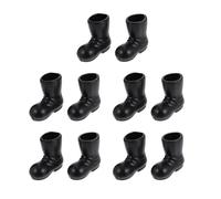 GARVALON 5 Pares de Mini Botas Navideñas de Plástico para Decoración de Casas de Muñecas, Modelo de Zapatos de Papá Noel en Miniatura, Accesorios para Manualidades y Adornos Festivos