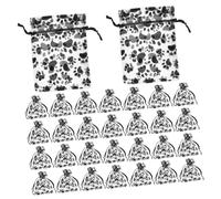 GARVALON 50 Piezas Organza con Estampado de Huellas Bolsas de Regalo con Cordón para Joyería Almacenamiento Versátil para Fiestas y Regalos Infantiles