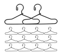 GARVALON 55 Piezas Perchas Miniatura para Ropa de Muñeca Colgadores Metálicos Resistentes de Negro Accesorios para Casa de Muñecas Organizador para Armario y Vestuario