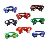 GARVALON 8 Pajaritas Navideñas para Mascotas Lazos de Tela Colores Mixtos Accesorios Ajustables para Perros Gatos y Conejos Decoración Festiva para Navidad Color Color Aleatorio