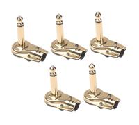 GARVALON Acoplador de Pedal de Efectos para Guitarra Eléctrica Dorado, Metal 6,35 Mm, Ahorro de Espacio, Paquete de 5 Unidades para Pedalera Profesional