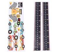 GARVALON Adhesivo Medidor de Altura Infantil Diseño Creativo de Coches de Carreras Tabla Autoadhesiva de PVC para Pared Extraíble y Decorativa para Habitación y Sala de Juegos