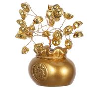 GARVALON Árbol Feng Shui Artificial Suerte Bonsái Decorativo de Aleación de Zinc Árbol del Dinero Compacto para Oficina y Hogar Planta Simbólica de Prosperidad y Abundancia sin