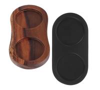 GARVALON Bases de Madera para Molinillo de Pimienta y Sal 2 Piezas Soporte para Molinillo de Especias Bandeja de 58 CM Organizador para Condimentos en Cocina y Parrilla Color Negro y