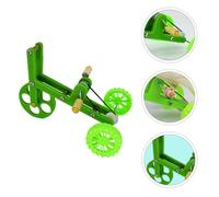 GARVALON Bicicleta de Entrenamiento para Loros Verde Juguete de Plástico Resistente para Pájaros Accesorio Divertido para Estimular Habilidades y Entretenimiento de Aves Pequeñas