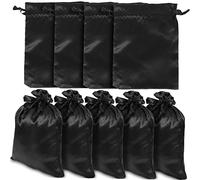 GARVALON Bolsas De Obsequio De Satén Negras 20 Piezas 20x15 Cm Cordón Ajustable Para Joyería y Dulces Embalaje Multifuncional Fiesta Navidad Regalos Pequeñas Bolsas Para Accesorios