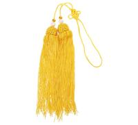 GARVALON Borla de Espada de Tai-chi para Artes Marciales, Colgante de Borla Dorado de 50 Cm, Accesorio de Tela Resistente para Entrenamiento y Competición de Espada China