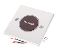 GARVALON Botón de Salida sin Contacto Sensor Infrarrojo para Apertura de Puerta Placa de Pared Resistente de Plástico Compatible para Control de Acceso en Oficinas y Edificios