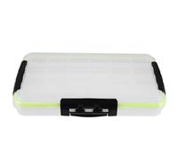 GARVALON Caja de Almacenamiento para Señuelos de Pesca Grande Blanca con Cierre Triple Plástico Resistente Tapa Transparente y Separadores Extraíbles Organizador para Accesorios y