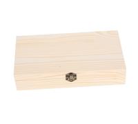 GARVALON Caja de Madera Rectangular sin Pintar con Tapa Abatible y Cierre Organizador Rústico para Tarjetas de Recetas Joyería y Recuerdos Almacenaje Espacioso para Hogar y Oficina