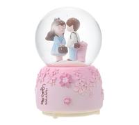 GARVALON Caja Musical Bola de Cristal Romántica para San Valentín Adorno Musical Luz LED y Melodía Decoración para Dormitorio y Sala Obsequio para Parejas