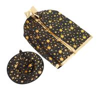 GARVALON Capa de Halloween Capucha y Cinco Estrellas Disfraz Cosplay de Mago y Bruja en Color Negro Adecuado para Fiestas Carnaval y Decoración Escénica