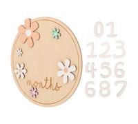 GARVALON Carteles de Madera para Recién Nacido 7 Piezas Señales Mensuales del Ñiño Discos Decorativos para Fotos de Recién Nacido Accesorios Ligeros para Shower y Habitación Infantil