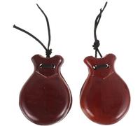 GARVALON Castañuelas de Dedo, Juguete de Percusión de Madera Natural, Par de Castañuelas Marrón para Educación Musical y Desarrollo del Ritmo, Instrumento Rítmico Infantil