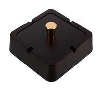 GARVALON Cenicero de Madera con Tapa para Fumar en Interiores, Resistente al Viento, Acero Inoxidable, Diseño Clásico Chino para Mesa en Hogar y Oficina
