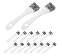 GARVALON Cepillo para Limpiar Jaulas de Pájaros 15 Piezas Mango Largo Cepillo Raspador Doble Cabeza para Excrementos Accesorio para Rejillas y Perchas Limpieza Profunda de Jaulas de