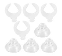GARVALON Clip de Ventosa para Acuario Ajustable y Seguro para Peces, Soporte de Plástico Blanco para Tubo de Alimentación con 4 Piezas para Organización y Montaje