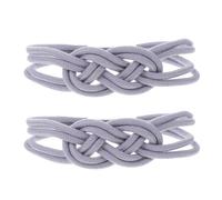 GARVALON Clips Magnéticos para Cortinas 2 Piezas Nudo Chino Gris, Alzapaños Decorativos sin Instalación, Sujetadores Magnéticos Prácticos para Sala, Dormitorio y Baño, Decoración del Hogar