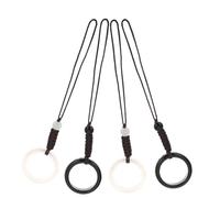 GARVALON Colgante de Ágata para Teléfono Móvil Anillos Antipérdida para Adultos, Cadena Colgante de Tela Trenzada, Diseño Sencillo, Tamaño Mediano, Color Negro y Marfil, Decoración