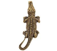 GARVALON Colgante de Latón en Forma de Cocodrilo Vintage, Llavero Decorativo Compacto y Ligero para Manualidades Diy, Adorno Colgante para Collar, Bolso y Decoración del Hogar (1 Pieza)