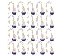 GARVALON Colgante de Perfume para Coche de 8ml Negro Adorno Colgante Decorativo de Cristal y Cuerda de Algodón Pack de 20 Piezas para Decoración Interior y Alivio de Estrés