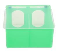 GARVALON Comedero Colgante para Jaulas de Pájaros con Doble Compartimento Anti-Salpicaduras Resistente Mordeduras con Tapa para Evitar Desperdicios Accesorio Práctico para Alimentación de