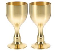 GARVALON Copa de Latón Pequeña 20g Cáliz Metálico para Ofrendas y Ceremonias Juego 2 Piezas Taza Decorativa para Mesa y Altar Adecuado para Rituales Religiosos y Decoración Hogar