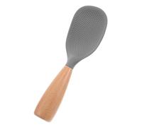 GARVALON Cuchara para Arroz de Silicona Antiadherente Mango de Madera Resistente al Calor Paleta para Arrocera Utensilio de Cocina Compacto y Versátil para Servir Arroz Hogar