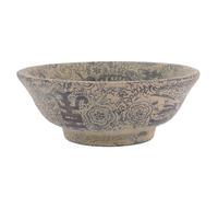 GARVALON Cuenco Decorativo Artesanal de Mármol Vintage, Adorno Pequeño para Decoración de Oficina y Hogar, Cuenco Grabado Antiguo Adecuado para Escritorio y Estantería