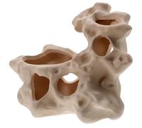 GARVALON Decoración Acuario Cerámica Cueva Escondite Realista para Peces Betta y Cíclidos Adorno Paisajístico para Peceras y Estanques Refugio Natural para Mascotas Acuáticas