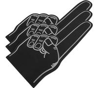 GARVALON Dedos de Espuma Eva Negros 3 Piezas para Animadoras, Accesorio Portátil para Eventos Deportivos y Fiestas, Recuerdo de Fiesta de Fútbol, Elemento de Espíritu de Grupo para Animar