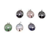 GARVALON Dijes de Árbol para Hacer Joyas Diy de Aleación Cristales Seguros 6 Piezas Accesorios Creativos Color Aleatorio para Collares, Ideales para Amigos Aficionados al Bricolaje