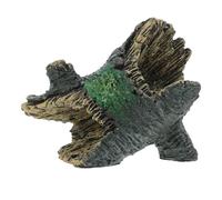 GARVALON Escondite Natural para Reptiles y Anfibios, Cueva de Resina Diseño de Tronco de Árbol, Tamaño Pequeño, Color Marrón, Accesorio para Terrarios y Acuarios, Hábitat Seguro